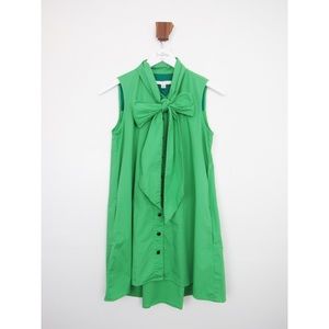 Anthropologie Troubadour Green Button Front Dress